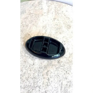 Vintage Snuf-A-Rette Oblong End Table Ashtray Black Made in USA 3 x 5"